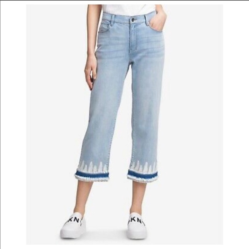 DKNY Tie Dye Cropped Jeans